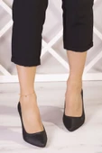 Erkan Saçmacı Gowa Plus Siyah Saten Sivri Burun İnce Topuklu Abiye Stiletto Ayakkabı thumbnail 3
