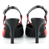 Erkan Saçmacı Sacha Siyah Kırmızı Arkası Açık Stiletto - 4