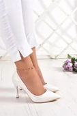 Erkan Saçmacı Gowa Sedef Vegan Sivri Burun İnce Topuklu Gelin Ayakkabısı thumbnail 3