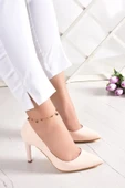 Erkan Saçmacı Gowa Bej Vegan Sivri Burun İnce Topuklu Klasik Stiletto Ayakkabı thumbnail 3