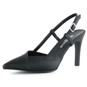 Erkan Saçmacı Sacha Siyah Saten Arkası Açık Abiye Stiletto - 1