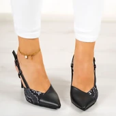 Erkan Saçmacı Sacha Siyah Yılan Arkası Açık Stiletto - 3