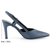 Erkan Saçmacı Sacha Lacivert Saten Arkası Açık Abiye Stiletto - 2