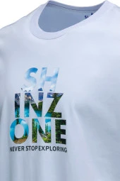 Erkek Standart Fit Göğüs Baskılı Vizon Mavi 2'li Set T-Shirt - 8
