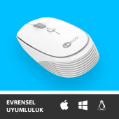 Lenovo Lecoo WS202 Kablosuz 1200DPI 4 Tuşlu Optik Mouse Beyaz - 2