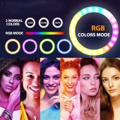 14 İnç RGB Halka Işık Ring Light + 2.1Mt Youtube Tiktok Canlı Yayın Işığı - 3