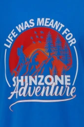 Erkek Standart Göğüs Baskılı Mavi Haki 2'li Set T-Shirt - 4