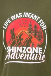 Erkek Standart Göğüs Baskılı Mavi Haki 2'li Set T-Shirt - 8