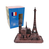 Vintage Metal Fransa Paris Şehri Bakır 14 Cm Biblo - 2