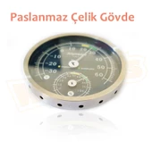 Anymetre TH603 Termometre Nem Ölçer Higrometre Paslanmaz Çelik Metal Çerçeve - 2