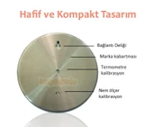 Anymetre TH603 Termometre Nem Ölçer Higrometre Paslanmaz Çelik Metal Çerçeve - 6