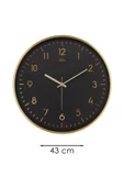 GOLD İNCE LATİN SİYAH ZEMİNLİ DUVAR SAATİ 43 CM - 3