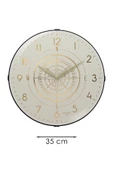 YALDIZLI KREM ZEMİNLİ PUSULA BASKILI DUVAR SAATİ 35 CM - 3