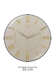 YALDIZLI ROMA RAKAMLI BEYAZ ZEMİNLİ DUVAR SAATİ 35 CM - 3