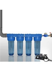 Daire Bina Sayaç Girişi 4 Aşama Arıtma Seti 10" Ağır Kireç Önleyici Yumuşatma Sistemi thumbnail 3