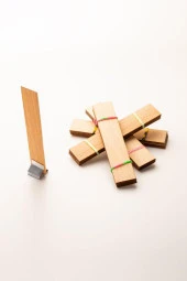 Ahşap Mum Fitili + Yapışkanlı Sehpa - 40 Adet ( 20mm x 100mm x 0,5mm ) thumbnail 2