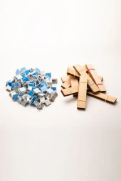 Ahşap Mum Fitili + Yapışkanlı Sehpa - 100 Adet ( 20mm x 100mm x 0,5mm ) thumbnail 2