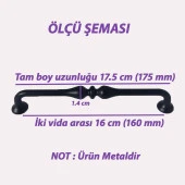 15 Adet Fesleğen Kulp 160 mm Siyah Mutfak Kulpu Çekmece Dolap Kapak Kulbu Metal  Mobilya Dolabı Kulpları thumbnail 2