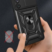Vendas Samsung Galaxy A54 Kılıf Magnetik Standlı Kamera Korumalı Zore Sürgülü Vega Kapak - 5