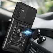 Vendas Samsung Galaxy A34 Kılıf Magnetik Standlı Kamera Korumalı Zore Sürgülü Vega Kapak - 11