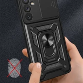 Vendas Samsung Galaxy A34 Kılıf Magnetik Standlı Kamera Korumalı Zore Sürgülü Vega Kapak - 5