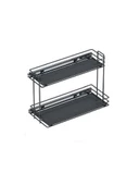 Ahşap Tablalı Yandan Tls.Raylı Deterjanlık - 16 cm (Fr.)-Antrasit - 2