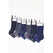 Erkek Unisex 8 Çift Pamuklu Basic Derbili Pamuklu Çorap - 8