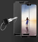 Huawei P20 Ekranı Tam Kaplayan Düz Cam Koruyucu - 5