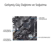 ASUS PRIME B550M-K DDR4 M2 PCIe NVME HDMI DVI PCIe 16X v4.0 AM4 mATX - 6