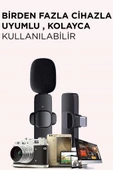 Torima K9 2li Type-C + Lightning dönüştürücülü Kablosuz Yaka Mikrofonu 2li - 2