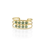 Kadir Jewellery 22 Ayar Altın Kaplama El İşçiliği Zirkon Taşlı Kadın Kaburga Bilezik - 4