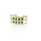 Kadir Jewellery 22 Ayar Altın Kaplama El İşçiliği Zirkon Taşlı Kadın Kaburga Bilezik - 3