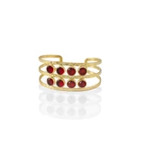 Kadir Jewellery 22 Ayar Altın Kaplama El İşçiliği Zirkon Taşlı Kadın Kaburga Bilezik - 1