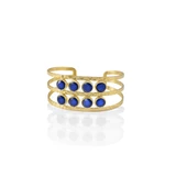Kadir Jewellery 22 Ayar Altın Kaplama El İşçiliği Zirkon Taşlı Kadın Kaburga Bilezik - 9