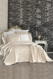 Çeyiz Diyarı Şal 10 Parça Battaniyeli Çeyiz Seti Bej thumbnail 1