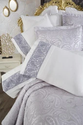 Çeyiz Diyarı Şal 10 Parça Battaniyeli Çeyiz Seti Gri thumbnail 8