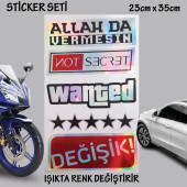 wasted hologram yazı otomobil motosiklet cam uyumlu çoklu oto sticker - hologram etkili set çıkartma - 1