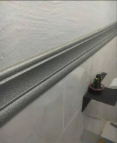 Renkli Duvarlar Düz Gri 8cm-117cm Kendinden Yapışkanlı Çıta Çerçeve Süpürgelik Pervaz Kenar Bantlama Salon Ofis thumbnail 2