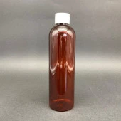 250 cc Kahverengi  Pet  Şişe - Beyaz Kapaklı- 250ml Kapaklı Plastik Şişe x 10 Adet thumbnail 1