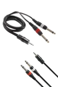 Lastvoice T265 Mikser PC Arası Sinyal Kablosu 5 Metre ( 2x6.3 mm x 3.5 mm Jack Kablo) - 1