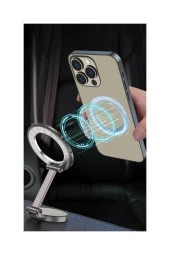 Powerway TT55 Mıknatıslı Araç İçi Yapışkanlı Magsafe Destekli Telefon Tutucu - 3