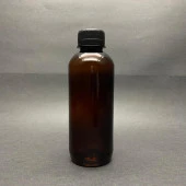 250 cc Amber Sert Plastik  Şişe - Siyah Kilitli Kapaklı- Uzun Kahverengi Pet Şişe x 10 Adet thumbnail 1