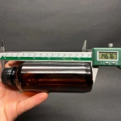 250 cc Amber Sert Plastik  Şişe - Siyah Kilitli Kapaklı- Uzun Kahverengi Pet Şişe x 10 Adet thumbnail 2