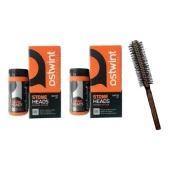Ostwint Pudra Wax 20ML Turuncu Saç Pudrası Stone Heads No:5 Özel Fön Fırçalı Set - 2
