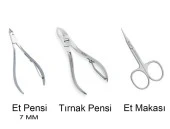 Fontenay Solingen Protez Tırnak & Manikür 3'lü Metal Set - Tırnak Pensi, Et Pensi 7mm , Et Makası - 1