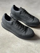 Yüksek Taban Günlük Ayakkabı 044 Siyah Siyah Taban (Desenli) - 5