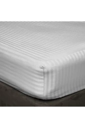 Çizgili Pamuk Saten Lastikli Çarşaf Seti - Yastık Kılıfı Tek Kişilik - Çift Kişilik thumbnail 2