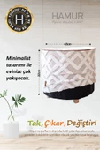 Yıkanabilir Puf Tabure Kılıfı Tak-Çıkar-Değiştir-Yenile Orta Sehpa Kılıfı By Mila Bej - 5