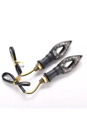 Motosiklet Üniversal Led Sinyal Füme Camlı - 2