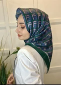 Quare Kristal Eşarp, Çizgi Desenli 01067  ZÜMRÜT thumbnail 2